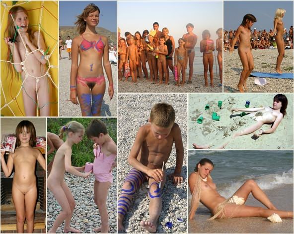 Young child gets painted - Teen naked beauty nudists photo [New Nudism]